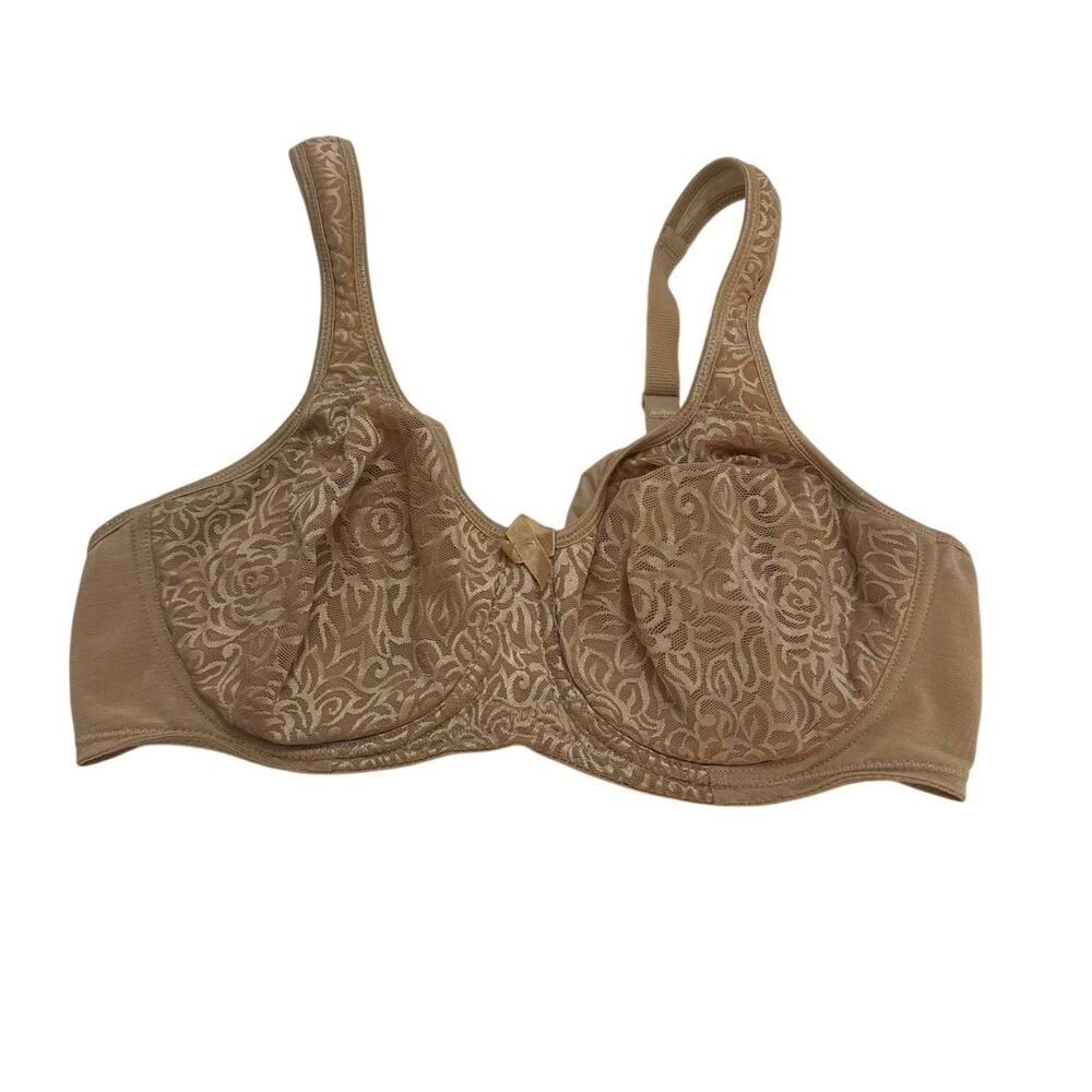 Breezies 36C 36 C Women's Underwire Lace Bra Nude Beige Full Coverage Comfort